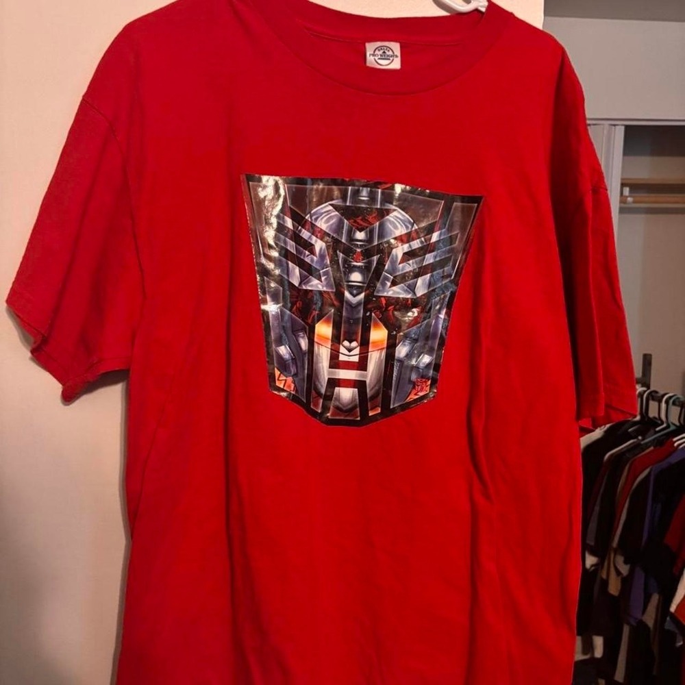 2002 Transformers Optimus Prime red t-shirt  Size XL